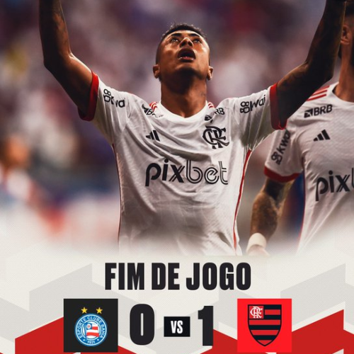 Flamengo vence o Bahia na Fonte Nova e sai com a vantagem para a partida de volta em casa